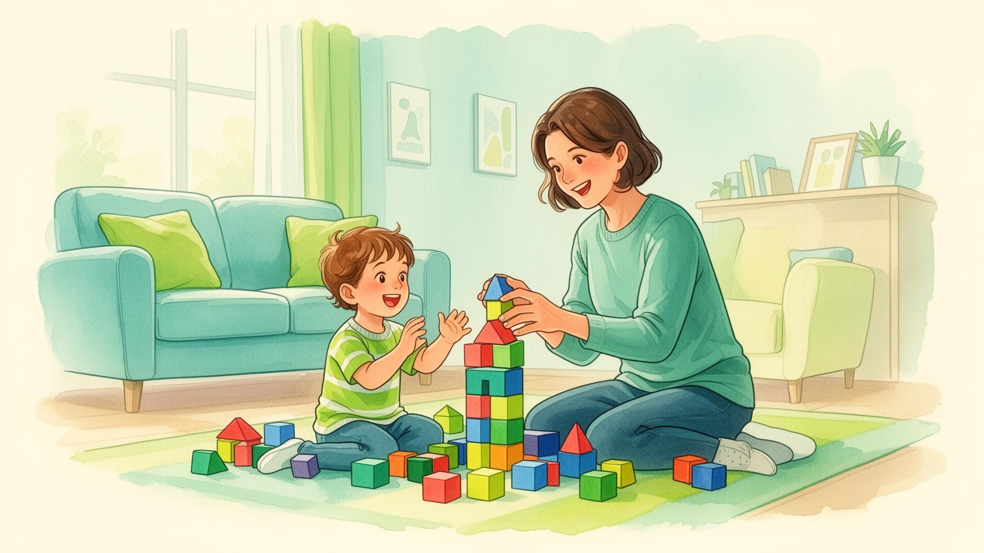 Parent and child playing together